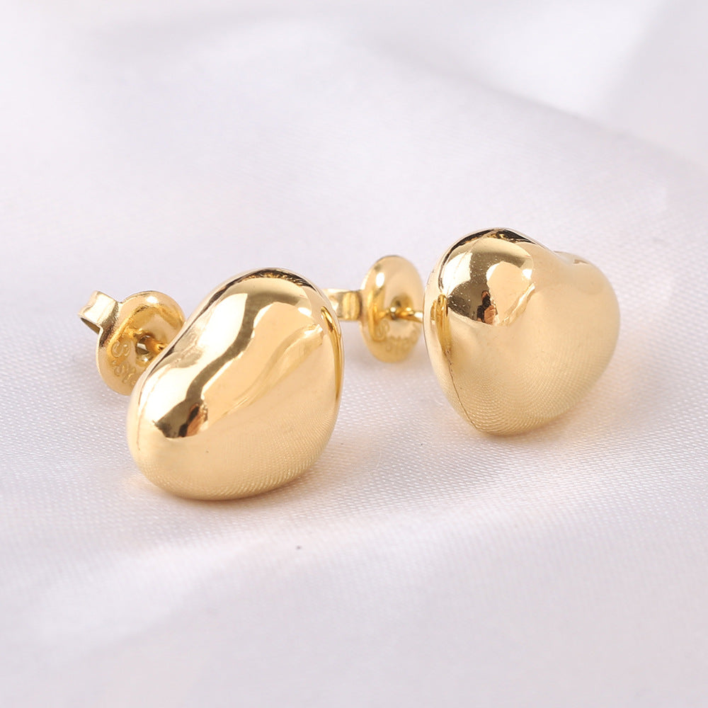 Damen Ohrstecker mit herzförmigem Design und hochglänzender Oberfläche Shop Nory