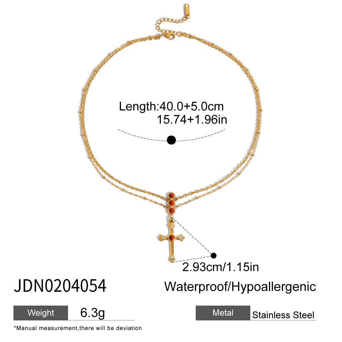 Damen elegante Kette mit hypoallergenem Edelstahl und verstellbarem Design Shop Nory