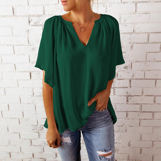 Damen elegante Chiffon-Bluse