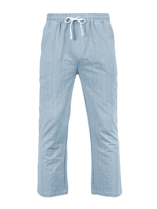 Herren Entspannte Pinstripe-Freizeithose mit elastischem Bund und Kordel Shop Nory