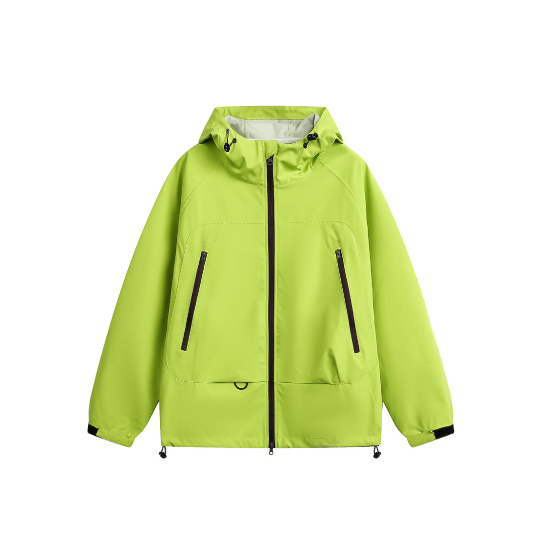 Damen Wasserdichte Softshell‑Regenjacke mit Kapuze, verstellbarem Saum und kontrastierenden Reißverschlüssen Shop Nory