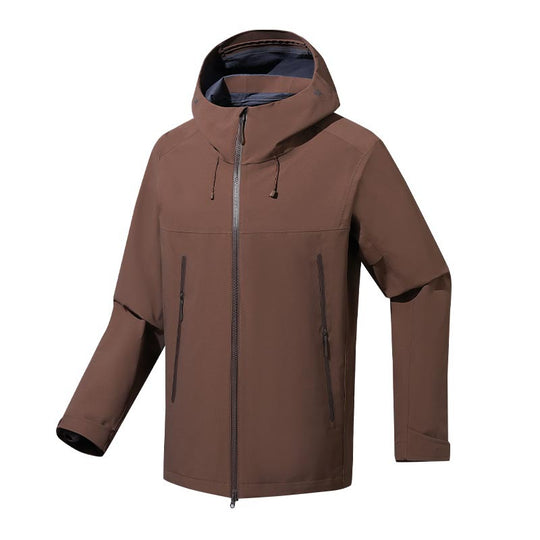 Herren wasser- und winddichte Softshell-Outdoorjacke mit verstellbarer Kapuze Shop Nory