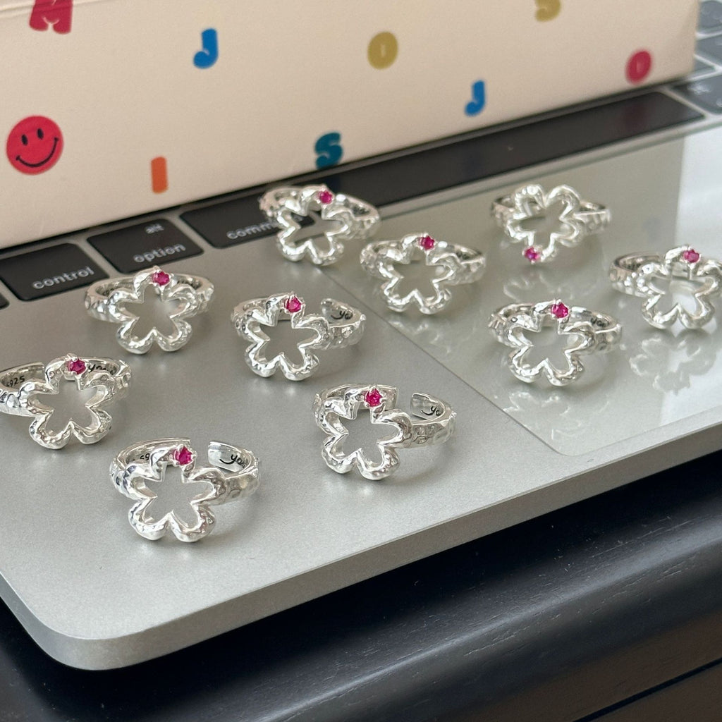 Damen Offener Ring mit floralem Design Shop Nory