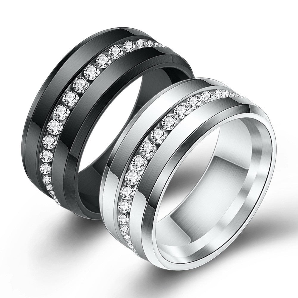 Herren Ring mit funkelnden Zirkonia und stilvollem, geometrischem Design Shop Nory