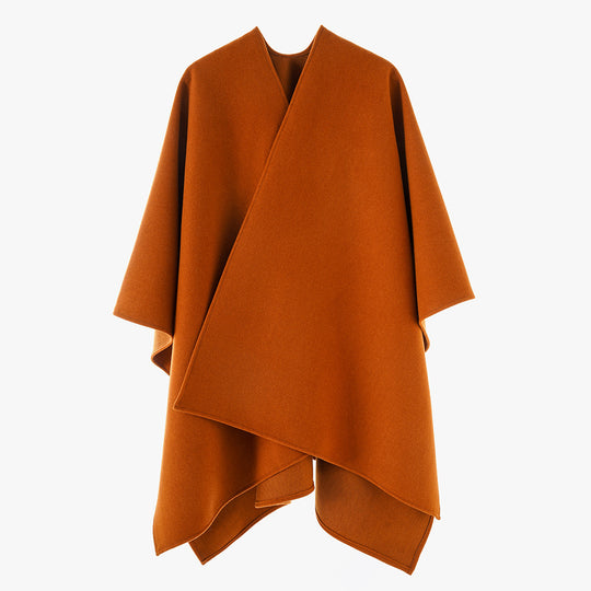 Damen Minimalistisches Kimono-Cape aus Wollmischung mit verdecktem Wickelverschluss Shop Nory