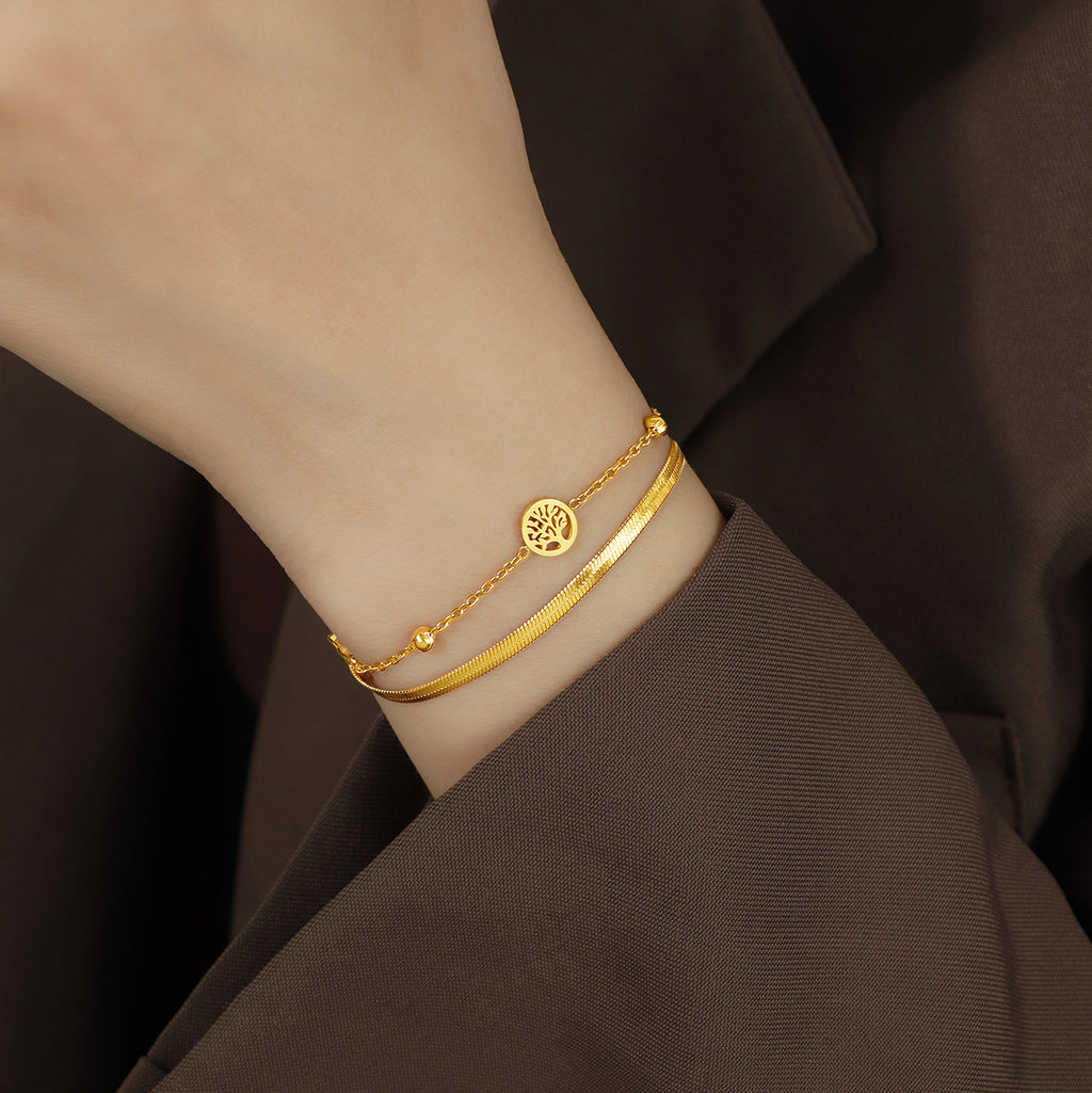 Damen elegantes Armband mit verschnörkeltem Baum-Motiv Shop Nory