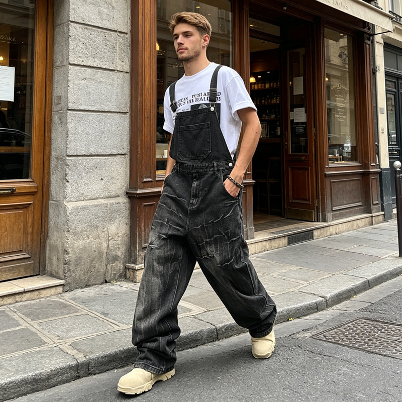 Herren Lässige Denim-Latzhose Shop Nory