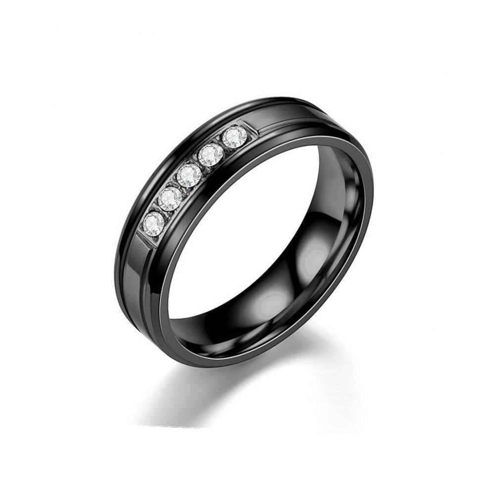 Herren Ring mit stilvollem schwarzem Design und funkelnden Zirkonia Shop Nory