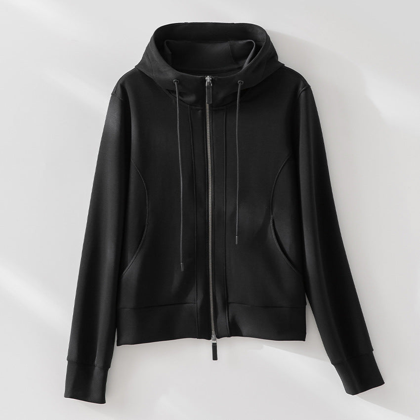 Damen Kapuzen-Performance-Zipjacke mit Reißverschluss und seitlichen Eingriffstaschen Shop Nory