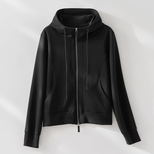 Damen Kapuzen-Performance-Zipjacke mit Reißverschluss und seitlichen Eingriffstaschen Shop Nory