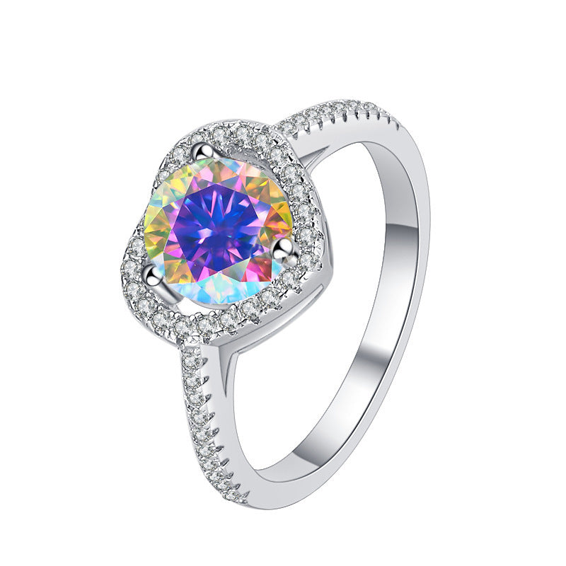 Damen zierlicher Verlobungsring mit funkelndem Herzdesign und glitzerndem Zirkonia Shop Nory
