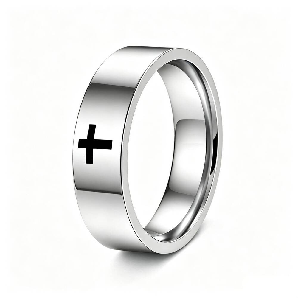 Damen Ring mit modernem minimalistischen Design und stilvollem Kreuzmotiv Shop Nory