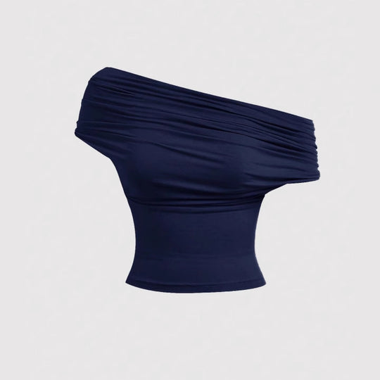 Damen Neckholder-Cropped-Top mit Wasserfall-Ausschnitt und taillierter Passform Shop Nory