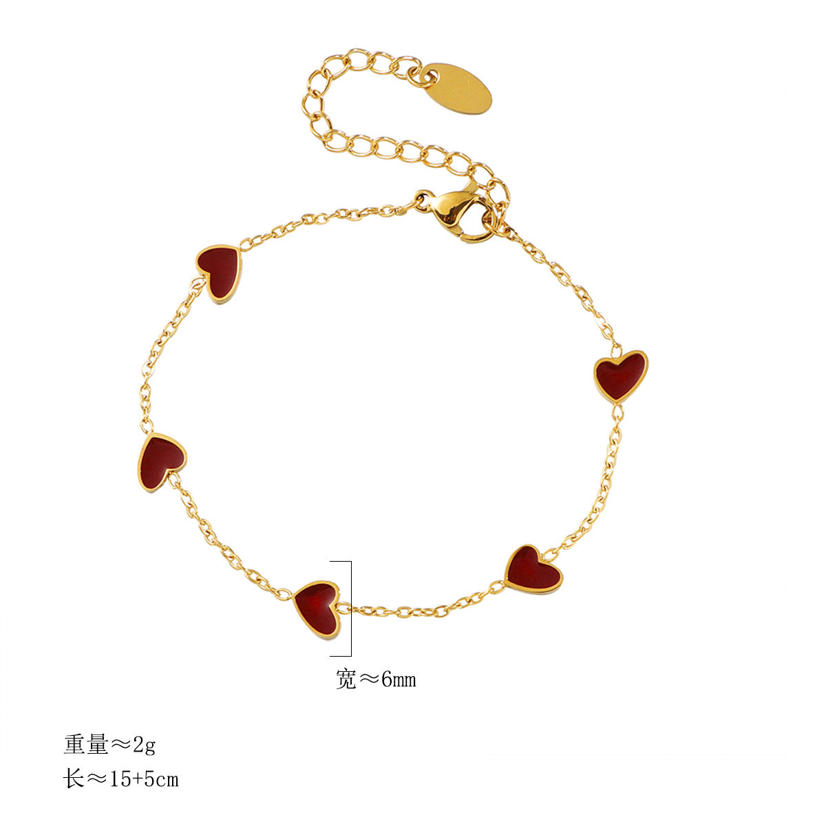 Damen Armband mit herzförmigen Anhängern Shop Nory