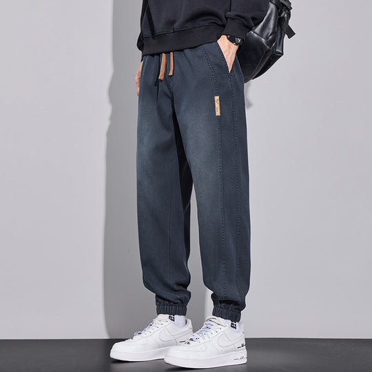 Herren Relaxed-Fit Jogginghose im Denim‑Look mit elastischem Bund, Tunnelzug und geripptem Beinabschluss Shop Nory