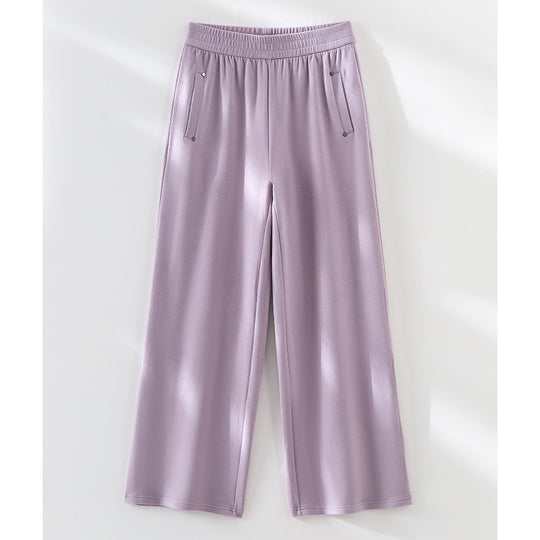 Damen Weite Satin-Hose mit hohem Elastikbund und fließender Drapierung Shop Nory