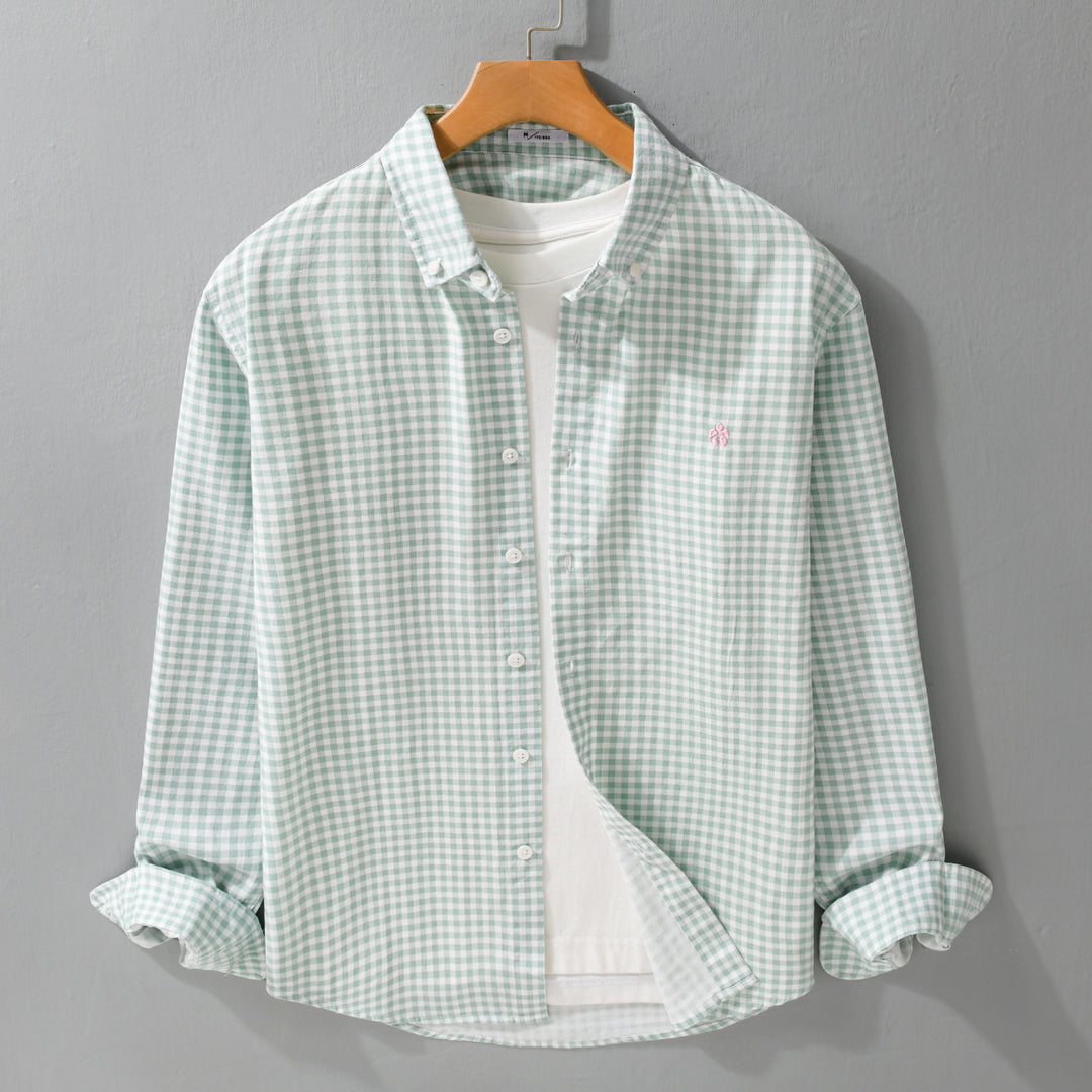 Herren Kariertes Baumwollhemd mit Button-Down-Kragen und relaxed Fit Shop Nory