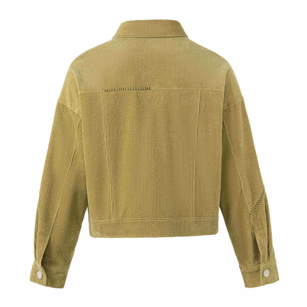 Damen Kurz geschnittene Cord‑Truckerjacke im Boxy‑Cut mit Pattentaschen Shop Nory