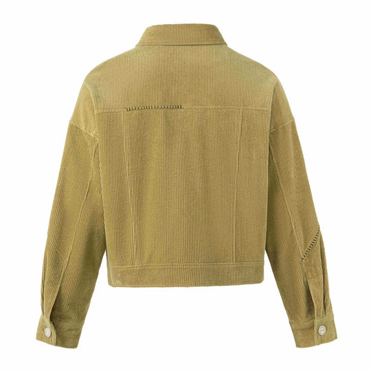 Damen Kurz geschnittene Cord‑Truckerjacke im Boxy‑Cut mit Pattentaschen Shop Nory