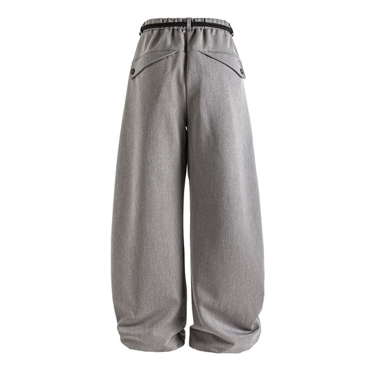 Damen Weite hochtaillierte Jeanshose mit Bundfalten, Kordelgürtel und Culotte-Schnitt Shop Nory