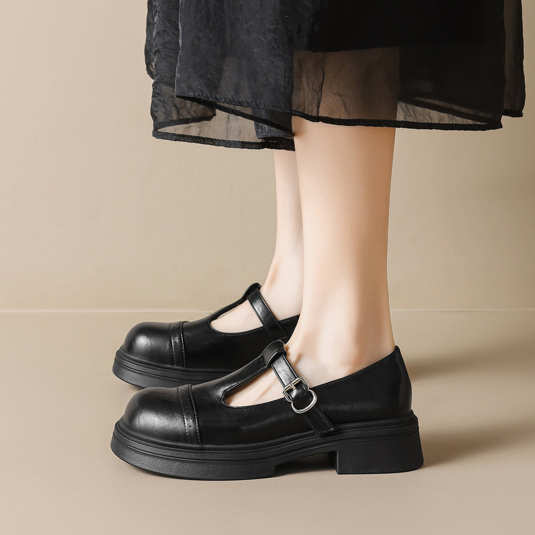 Damen elegante Mary-Jane Schule mit robustem Blockabsatz