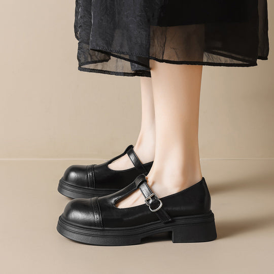 Damen elegante Mary-Jane Schule mit robustem Blockabsatz
