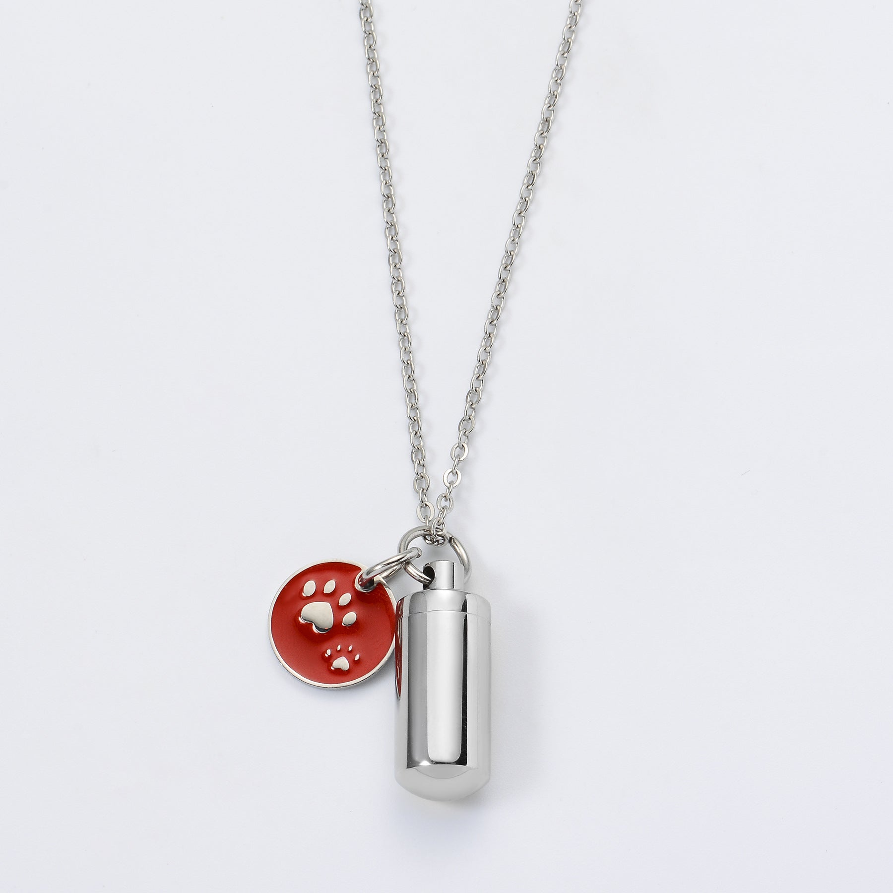 Damen Halskette mit personalisiertem Medaillon und Pfotenanhänger Shop Nory