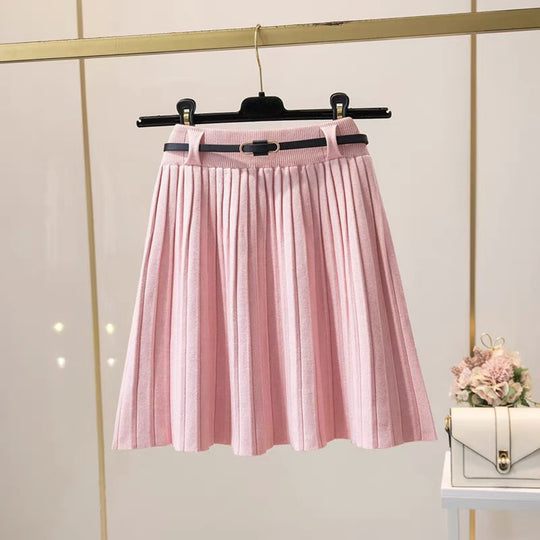 Damen Plissee Midi-Rock mit dekorativem Gummibund Shop Nory