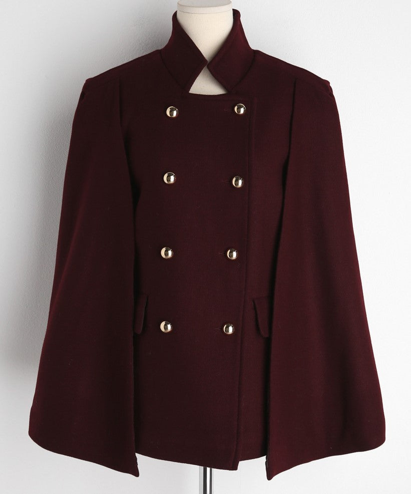 Damen Mantelcape im Tailoring‑Look mit doppelreihiger Knopfleiste und markanter Schulter Shop Nory