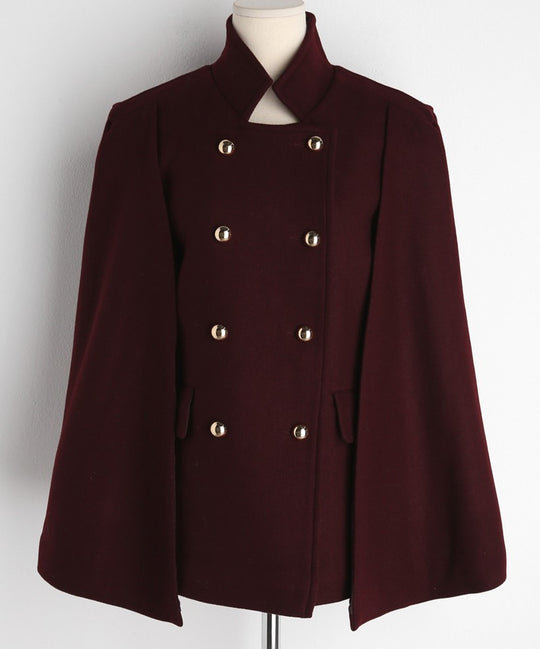 Damen Mantelcape im Tailoring‑Look mit doppelreihiger Knopfleiste und markanter Schulter Shop Nory