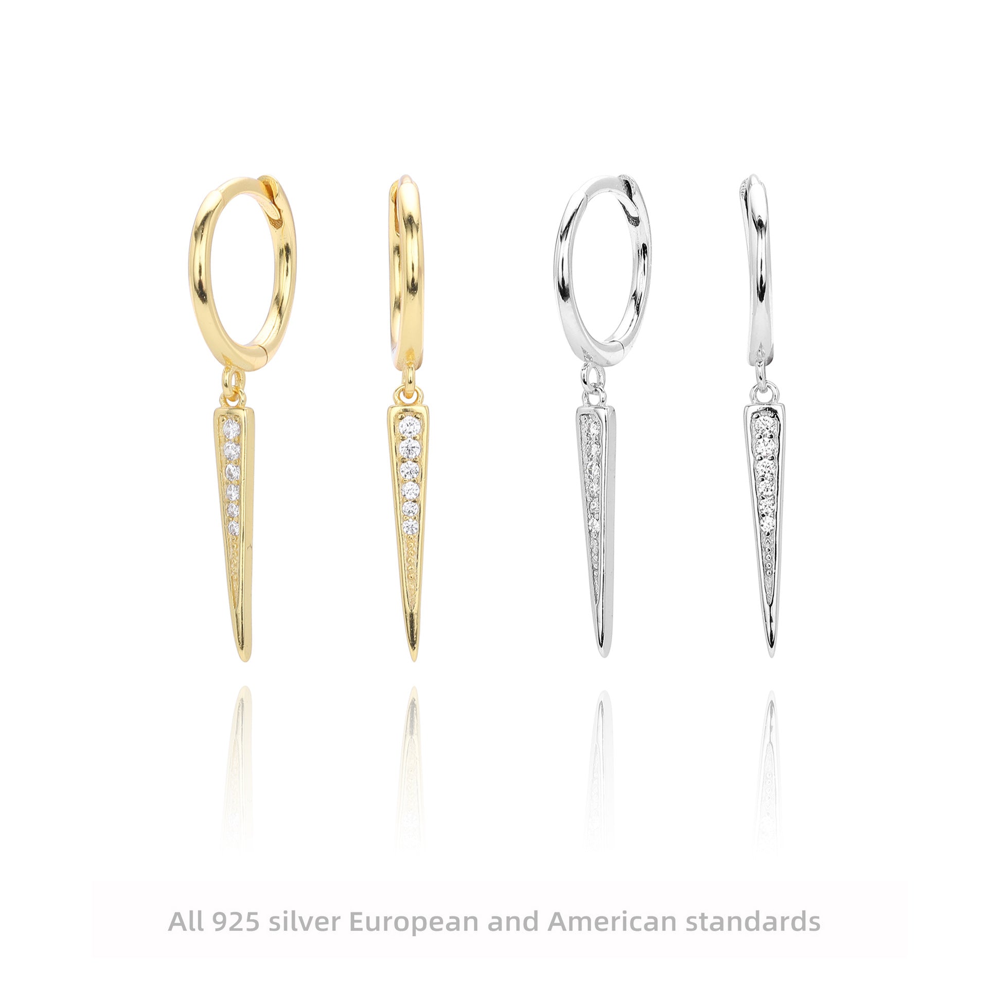 Damen Ohrhänger mit eleganten Zirkon-Akzenten und hochwertigem 925 Sterling Silber Shop Nory
