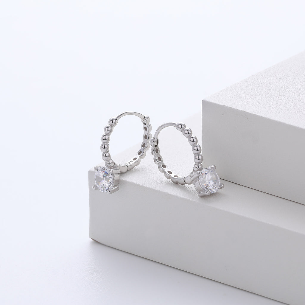 Damen Ohrhänger mit elegantem Zirkon-Anhänger aus hochwertigem 925 Sterling Silber Shop Nory