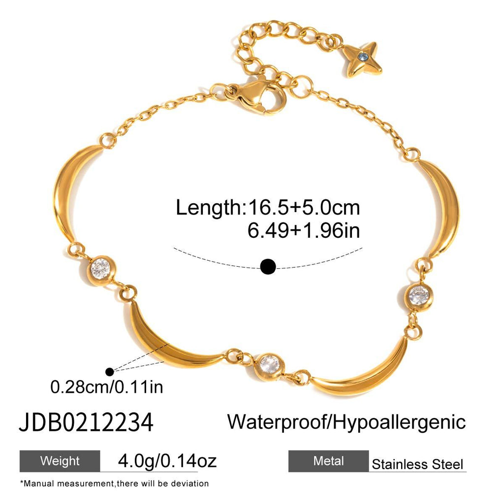 Damen modisches Armband mit funkelnden Sternen aus Edelstahl Shop Nory