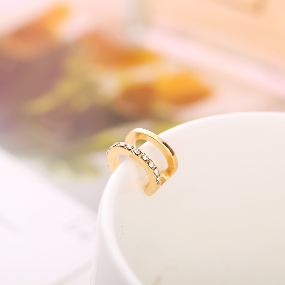 Damen Ring-Set mit funkelnden Zirkonia und modernem, geschwungenem Design Shop Nory