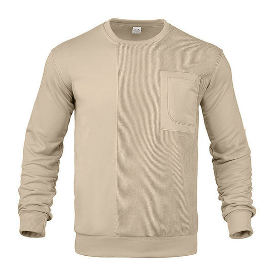 Herren Struktur-Sweatshirt mit Rippen-Panel und Brusttasche Shop Nory