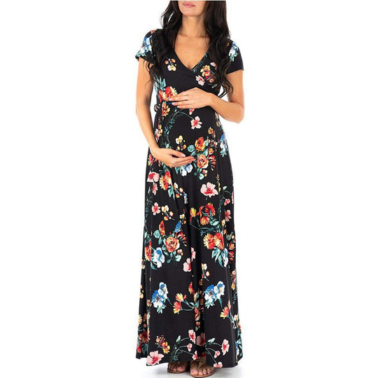 Damen Wickelkleid mit floralen Mustern und innovativem Stilldesign