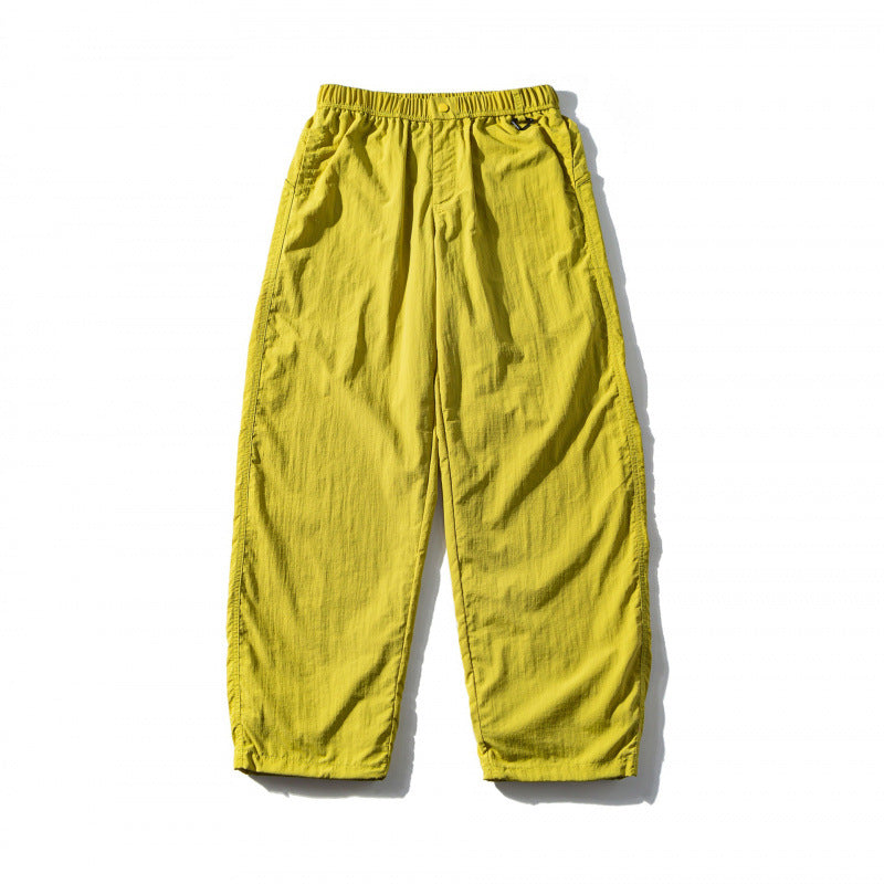 Unisex Weite Crinkle-Hose mit elastischem Tunnelzugbund, tiefem Schritt und Seitentaschen Shop Nory