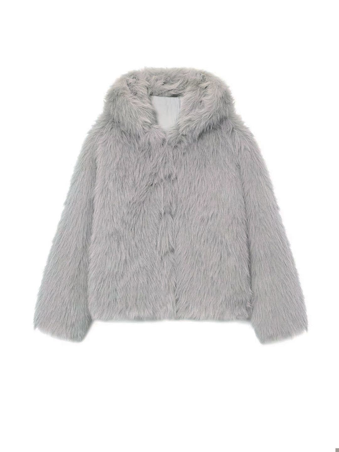 Damen Kurzblouson aus langfaserigem Shaggy‑Faux‑Fur mit hohem Schalkragen und klarer Boxy‑Silhouette Shop Nory