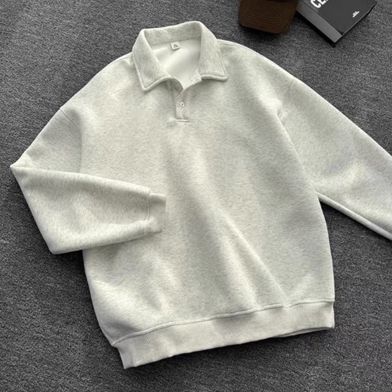 Herren Poloshirt-Sweatshirt mit Hemdkragen und Oversize-Schnitt Shop Nory