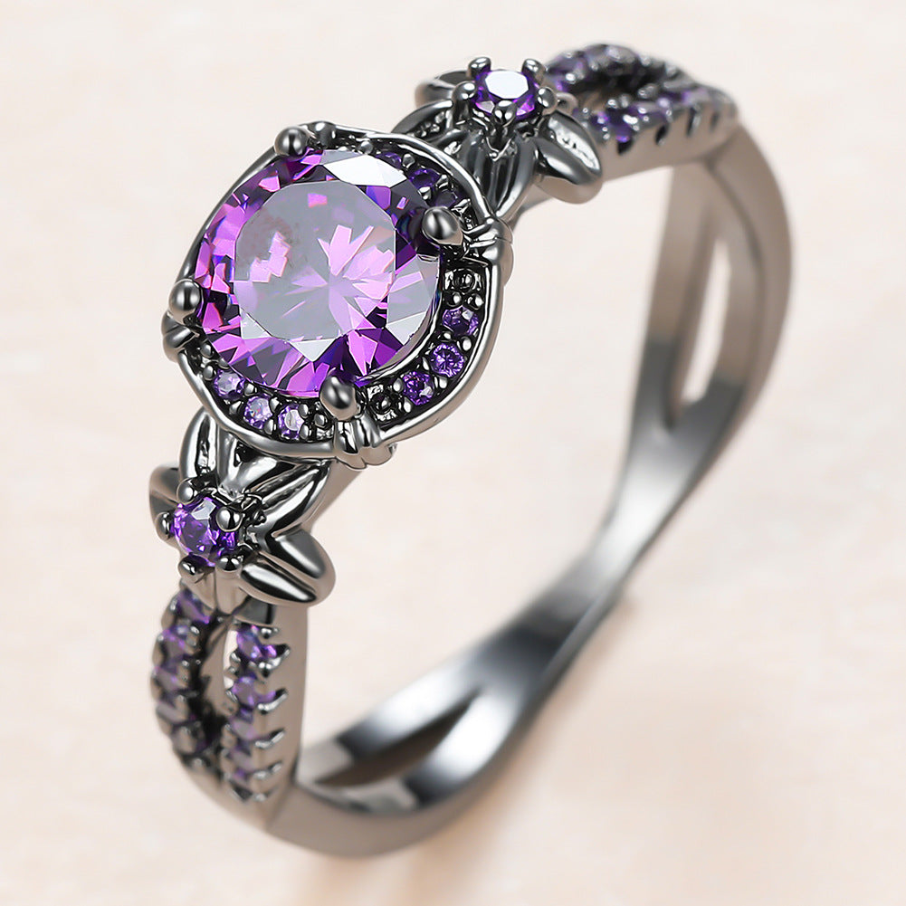 Damen Ring mit luxuriösem, facettiertem Kaffeeschimmer und floralen Akzenten Shop Nory