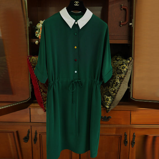 Damen Modisches Hemdkleid mit Taillenzug Shop Nory