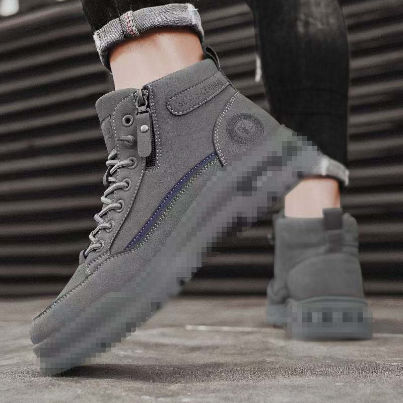 Herren knöchelhohe Sneaker-Boots aus Veloursleder mit Reißverschluss und profilierter Gummisohle Shop Nory