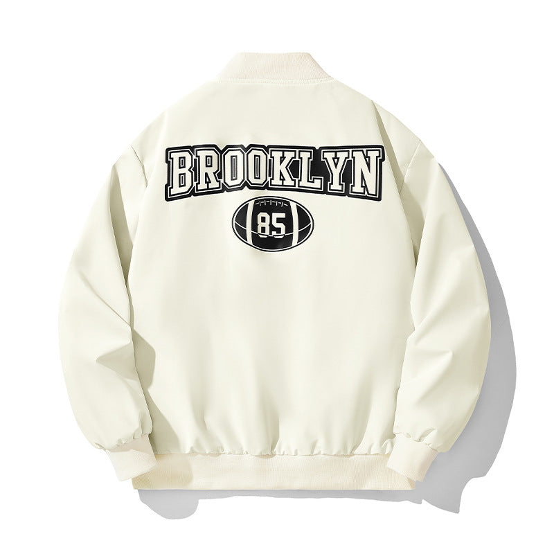Herren Bomberjacke im College-Stil mit Script-Frontprint und Rippbündchen Shop Nory