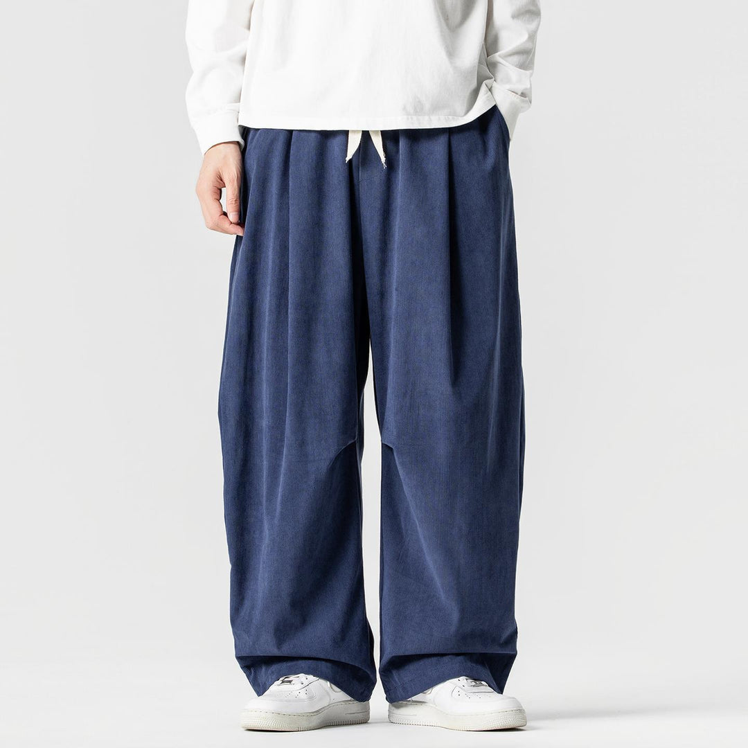 Herren Weit geschnittene Cordhose mit Bundfalten, Tunnelzug und lässiger Baggy‑Silhouette Shop Nory