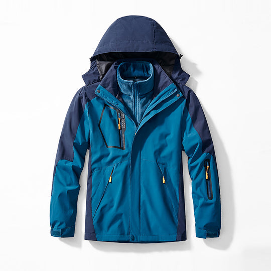 Herren Drei-in-eins Outdoor-Softshelljacke mit abnehmbarer Fleece-Innenjacke und Kapuze Shop Nory