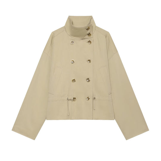 Damen Kurzparka mit Funnelkragen, doppelreihigem Verschluss und taillierbarem Tunnelzug Shop Nory