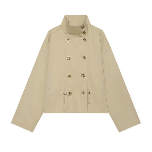 Damen Kurzparka mit Funnelkragen, doppelreihigem Verschluss und taillierbarem Tunnelzug Shop Nory
