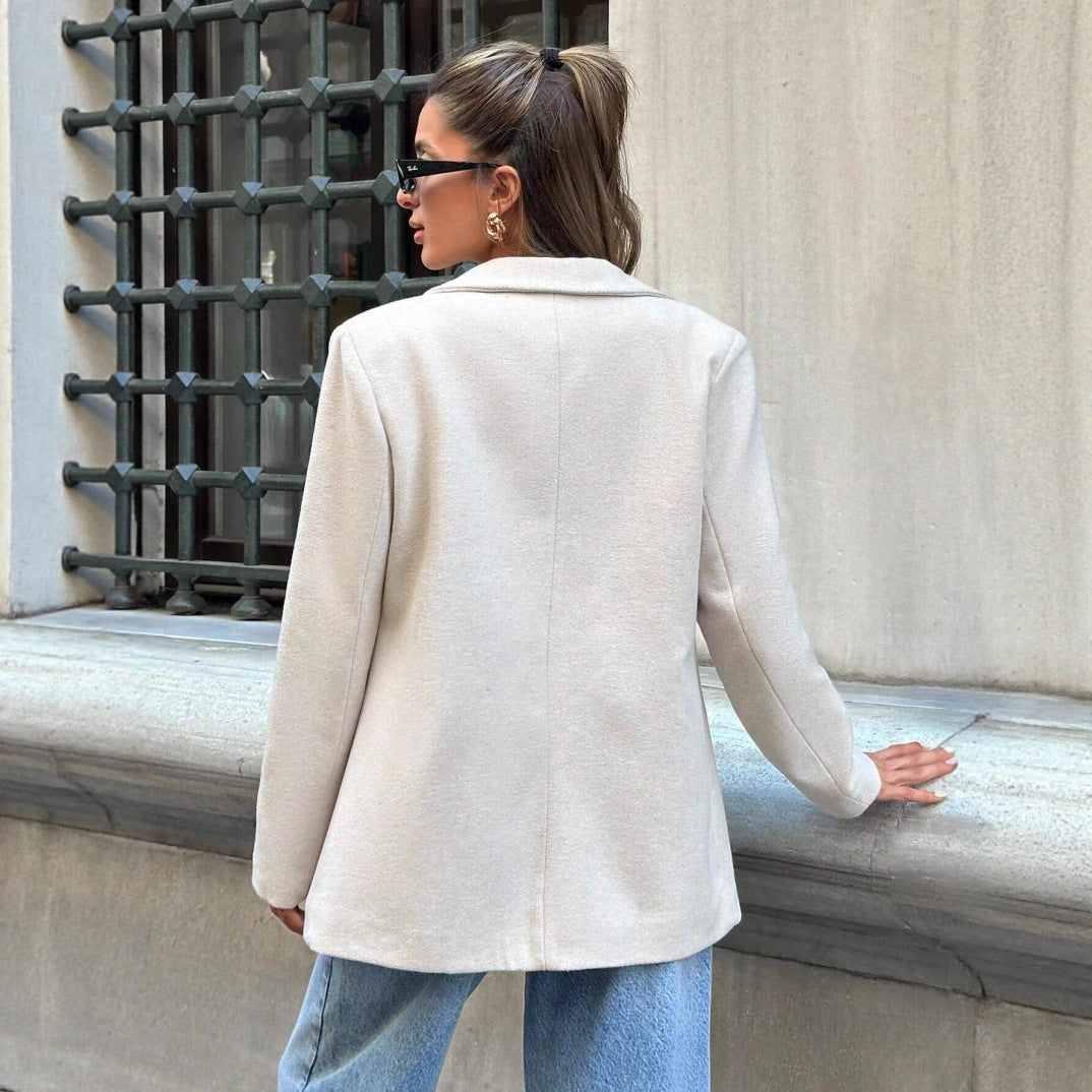 Damen Flauschige und moderne Blazerjacke