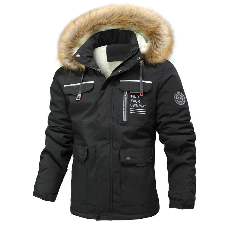 Herren Wasserabweisender Softshell-Parka mit Kapuze, reflektierenden Einsätzen und Multifunktionstaschen Shop Nory