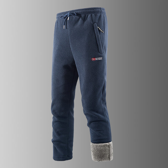 Herren Thermo-Fleece-Jogginghose mit Sherpa‑Bündchen, Kordelzug & Reißverschlusstaschen Shop Nory